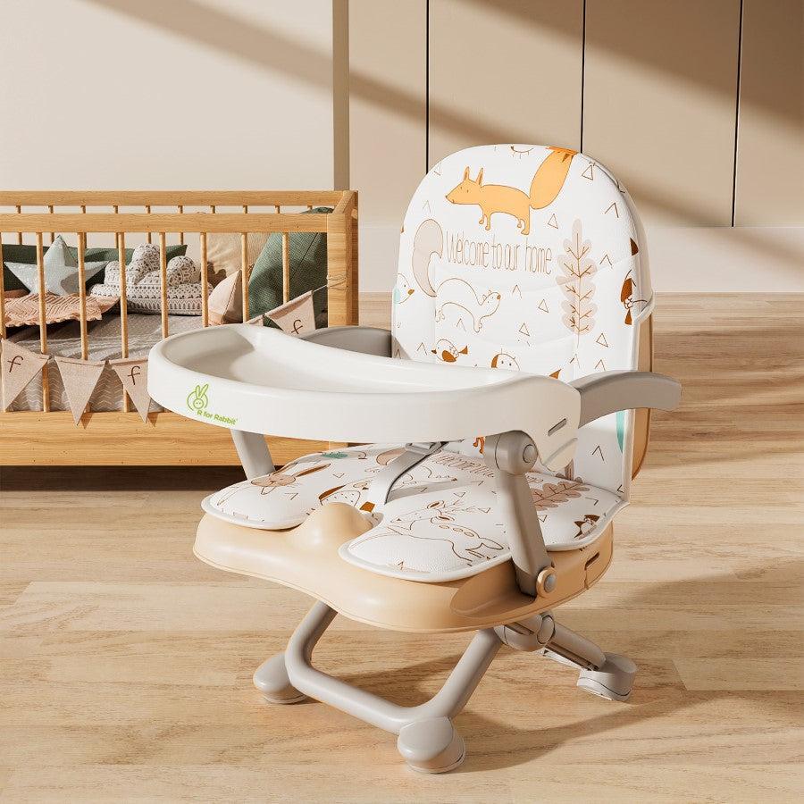 Candy Pop Booster Chair - 4 Level Height Adjustment, Light Weight, Travel Friendly - Beige