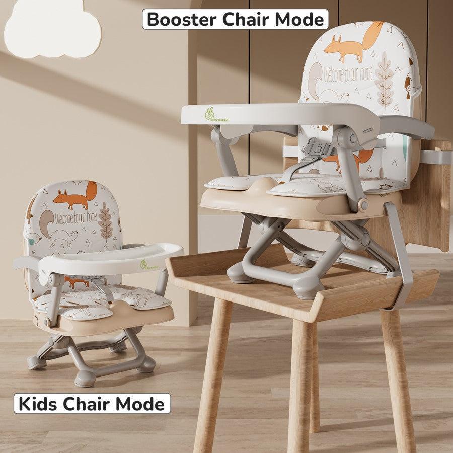 Candy Pop Booster Chair - 4 Level Height Adjustment, Light Weight, Travel Friendly - Beige
