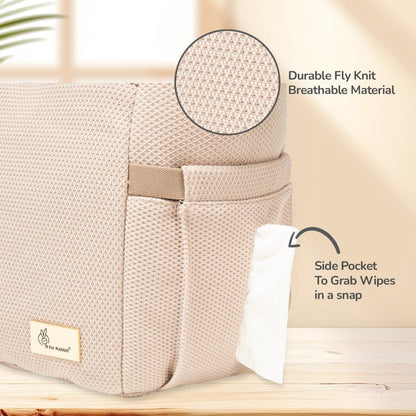 Caramello Tote Multi Purpose Diaper Bag With Spacious Storage - Beige