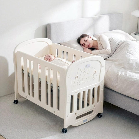 Dream N Play Baby Cot 2-in-1 Multipurpose Converted From Cot into a Rocking Cot - Beige