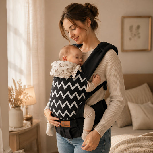 Hug Me Ergo 2-in-1 Baby Carrier with Ergonomic Support - Black