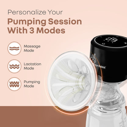 First Feed Nexa Breast Pump for Moms - BPA-Free & Travel Friendly with 3 Modes & 9 Levels - Black