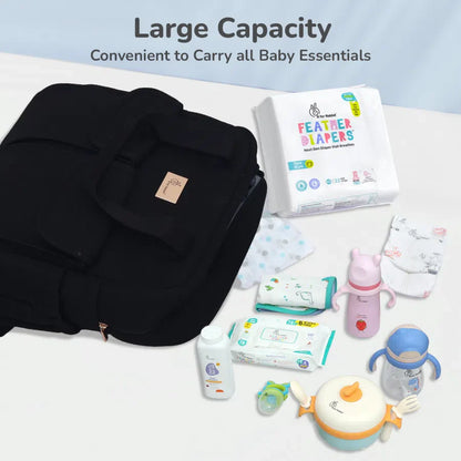 Caramello Breezy Premium Material Diaper Bag For New Moms - Black