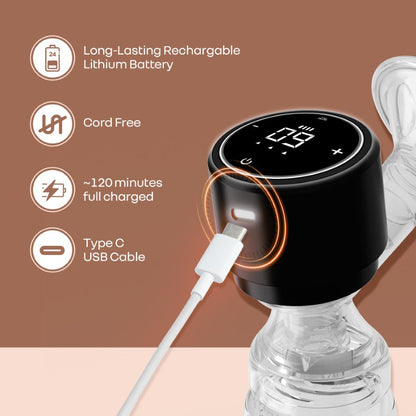 First Feed Nexa Breast Pump for Moms - BPA-Free & Travel Friendly with 3 Modes & 9 Levels - Black