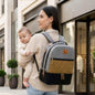 Caramello Truffle – Large Capacity Diaper Bag with Stroller Attachment - Black Mustard