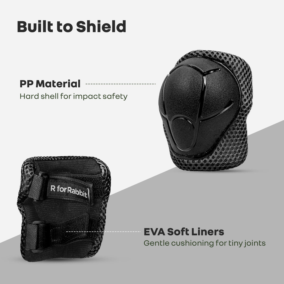 Kids Safety Protector Pads Set, Cushioned Knee, Elbow & Wrist Guards for Outdoor Riding & Sports - Black Sports