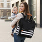 Caramello Delight Smart Diaper Backpack Bag - Black Stripes