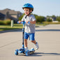 Road Runner Racer Scooter - PU LED Wheels, 4 Level Height Adjustment, Anti Slip Deck - Blue Black