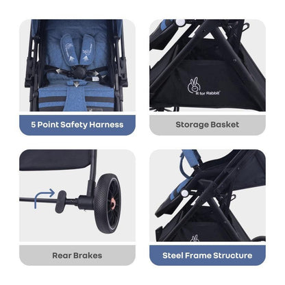 Street Smart Nova Super Comfy Travel Friendly Kids Stroller - Blue Black