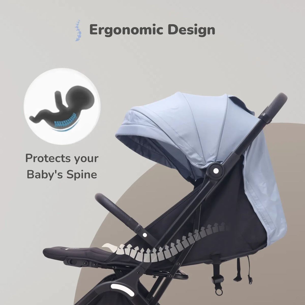 Street Smart Ace Auto Fold Kids Stroller - Blue Black