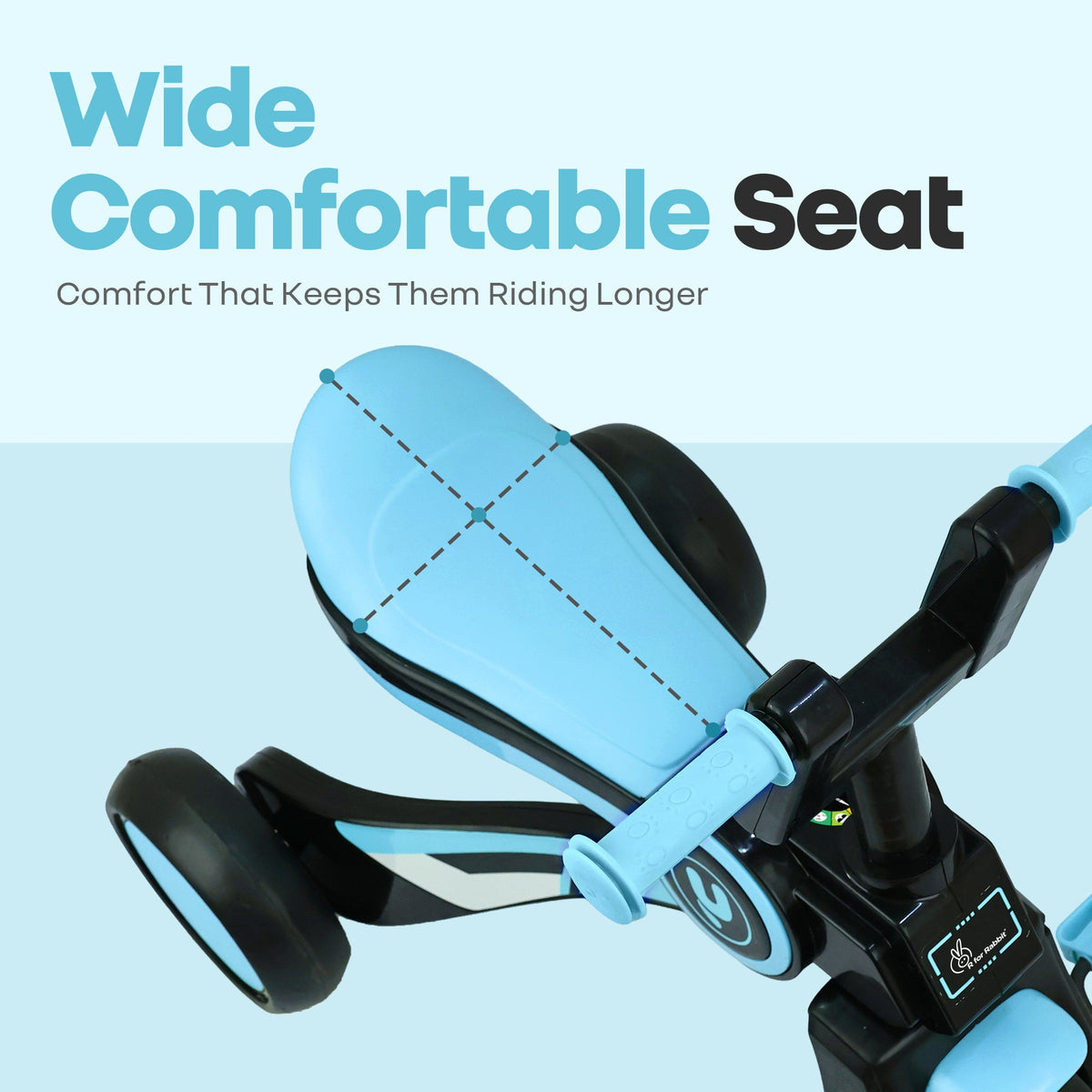 Tiny Toes Y Ace Kids Tricycle for 2–5 Years – BIS Certified Baby Tricycle with Sturdy Frame, Anti-Slip Handlebars, Wide Comfortable Seat & Smooth Wheels for Safe & Fun Riding (Upto 25 kg) - Blue Black