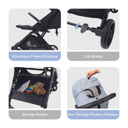 Street Smart Ace Auto Fold Kids Stroller - Blue Black
