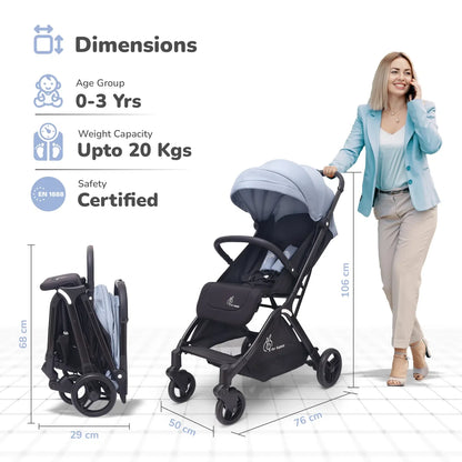 Street Smart Ace Auto Fold Kids Stroller - Blue Black