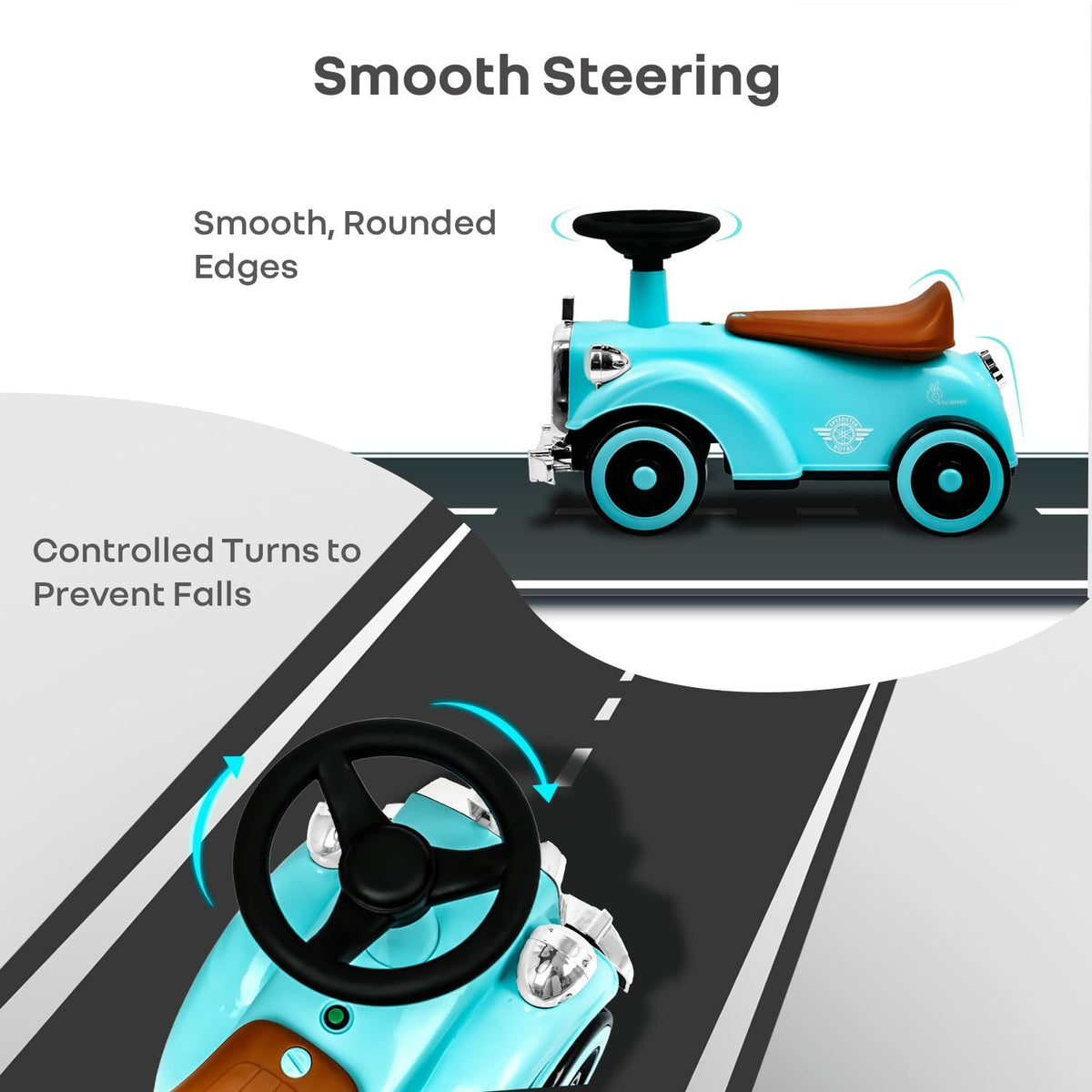 Speedster Royal Ride On Car for Kids - Blue Brown