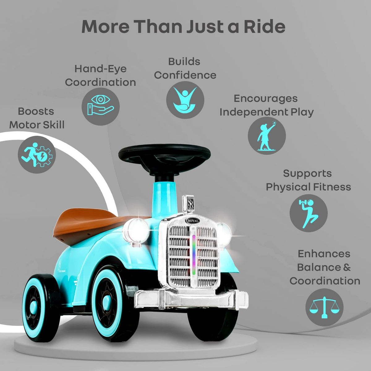 Speedster Royal Ride On Car for Kids - Blue Brown
