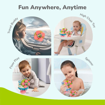 Orapple Spinster – 5-in-1 Multi-Activity Toy for Kids Rattle Toy for Babies - Blue Cream