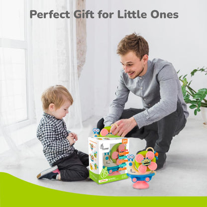 Orapple Spinster – 5-in-1 Multi-Activity Toy for Kids Rattle Toy for Babies - Blue Cream