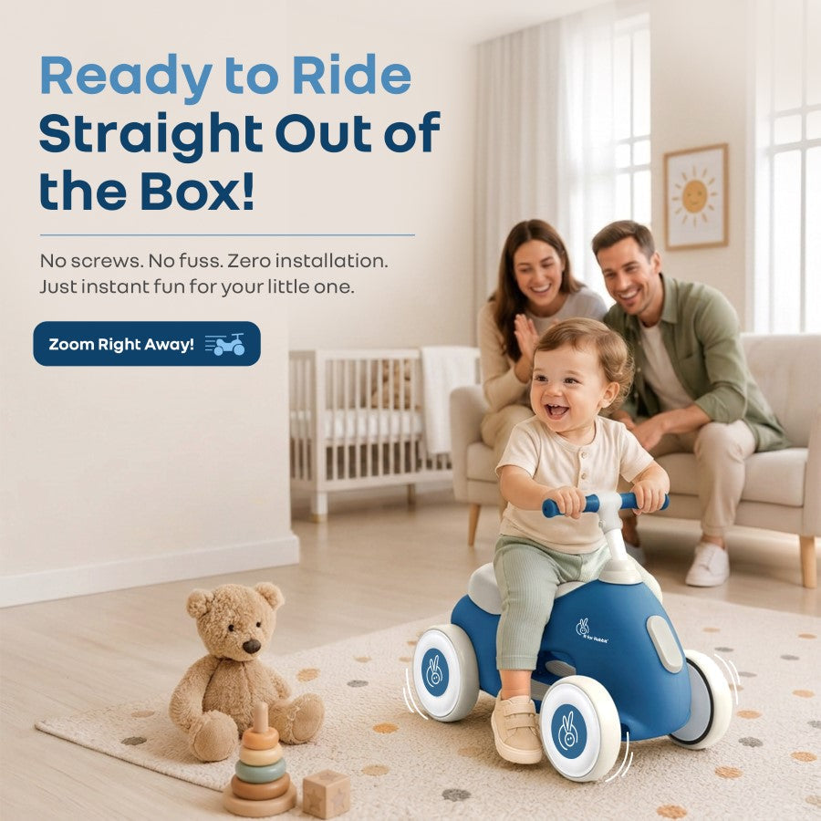 Speedster Zoomy Push Ride On Car for Kids - Blue Grey