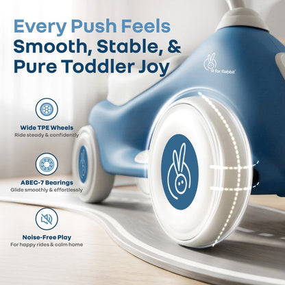 Speedster Zoomy Push Ride On Car for Kids - Blue Grey