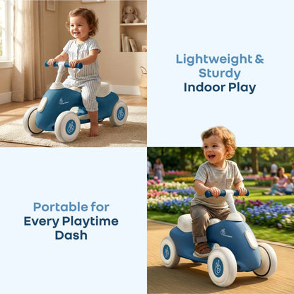 Speedster Zoomy Push Ride On Car for Kids - Blue Grey