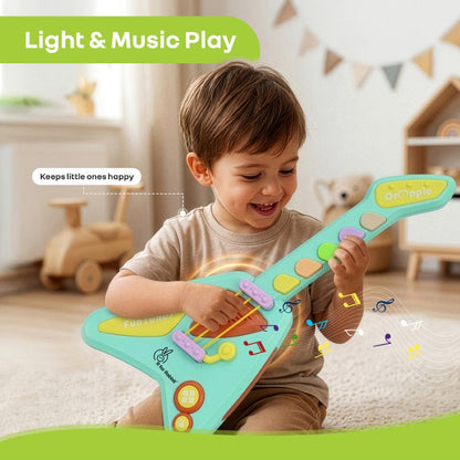 Orapple Funtunes Guitar Musical Toy for Kids with Lights, Music, 4 Play Modes, 5-Level Volume Control & BIS Certified Safety (12+ Months) - Blue Multi