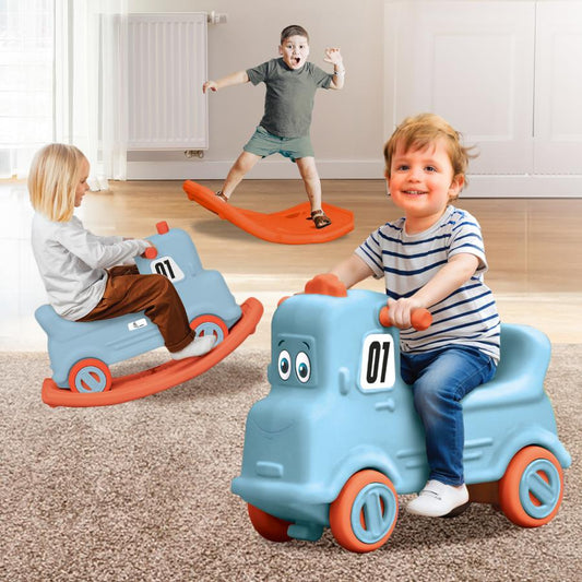 Rock N Ride 3-in-1 Balance Board, Ride On & Rocker for Kids (1-4 Years) - Blue Orange