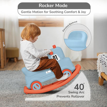 Rock N Ride 3-in-1 Balance Board, Ride On & Rocker for Kids (1-4 Years) - Blue Orange