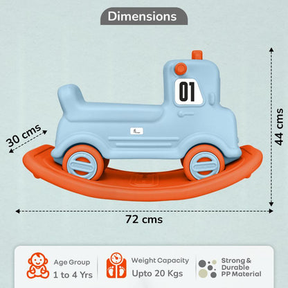 Rock N Ride 3-in-1 Balance Board, Ride On & Rocker for Kids (1-4 Years) - Blue Orange