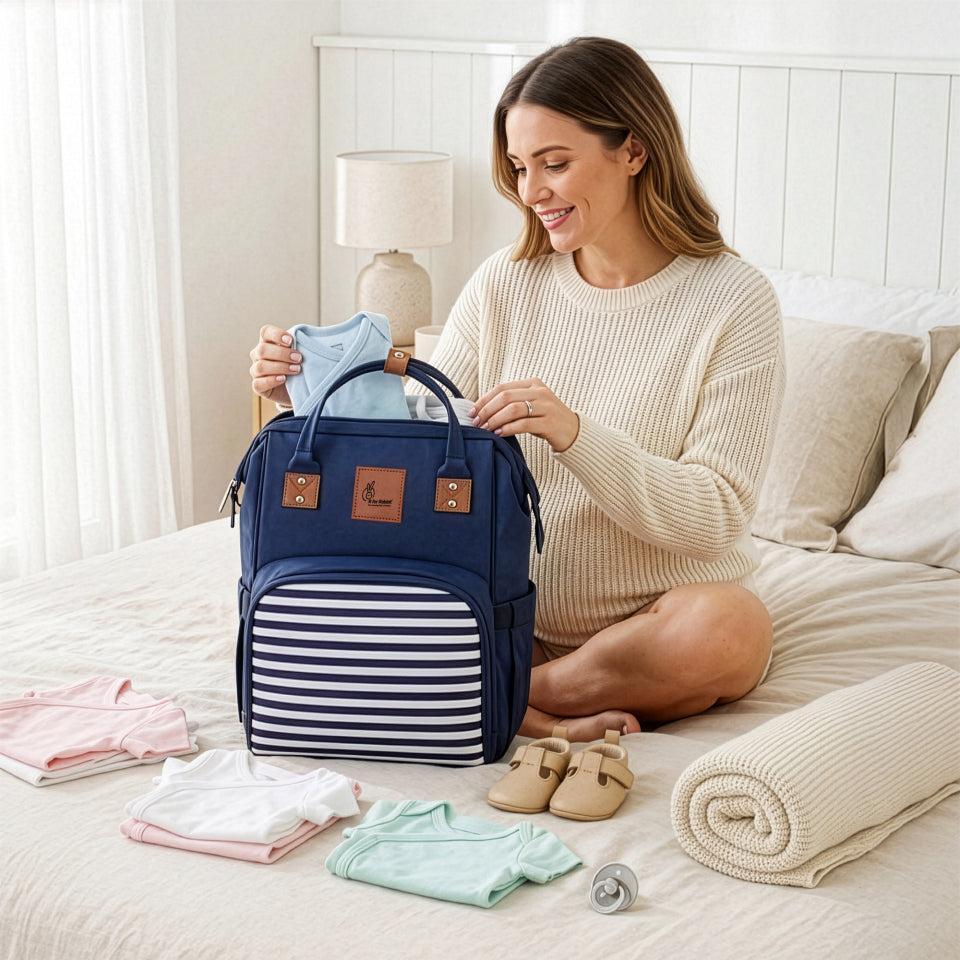 Caramello Regal Diaper Bag Cute & Stylish Diaper Bag For Mom's - Blue Stripes