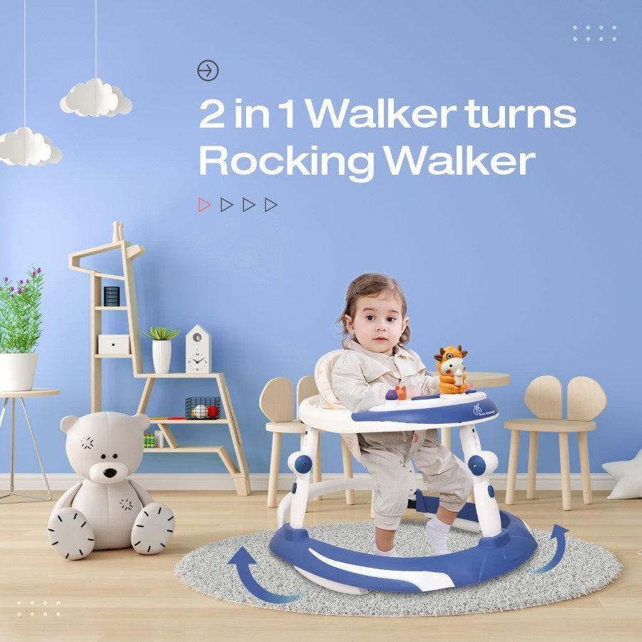 Little Feet Plus Walker - Detachable Toy Bar With Music & Light - Blue White