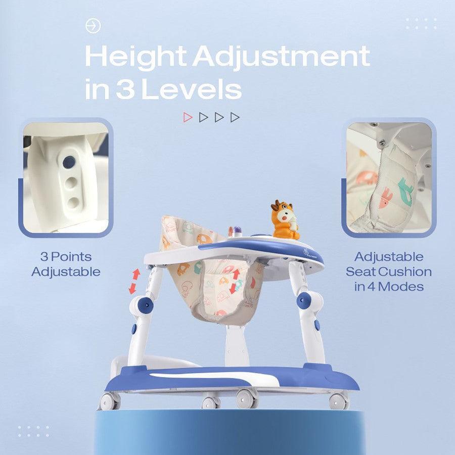 Little Feet Plus Walker - Detachable Toy Bar With Music & Light - Blue White