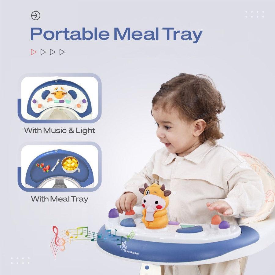 Little Feet Plus Walker - Detachable Toy Bar With Music & Light - Blue White