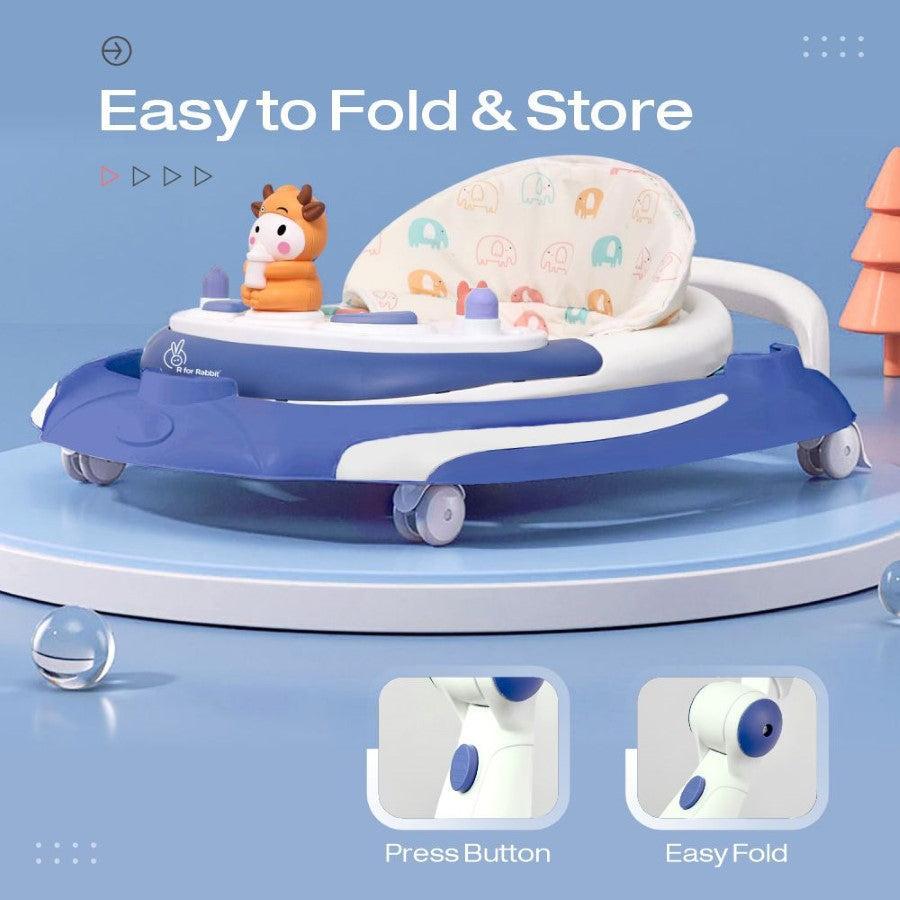 Little Feet Plus Walker - Detachable Toy Bar With Music & Light - Blue White