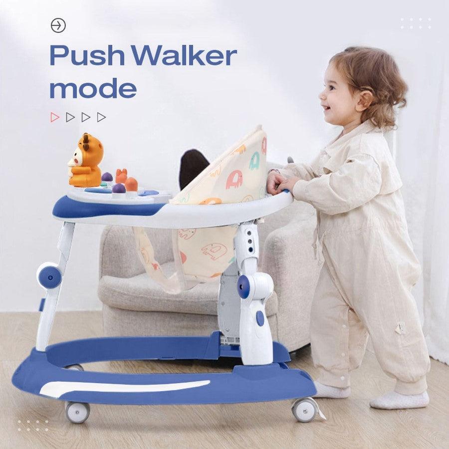 Little Feet Plus Walker - Detachable Toy Bar With Music & Light - Blue White