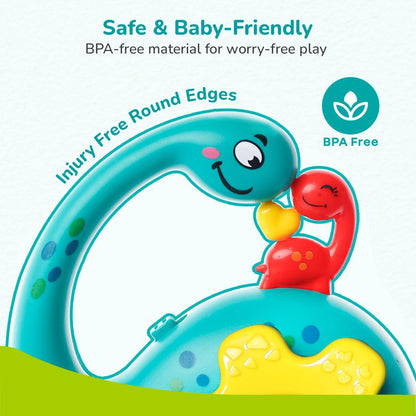Orapple Dino Tune – Fun & Safe Musical Hanging Toy for Kids - Blue Yellow