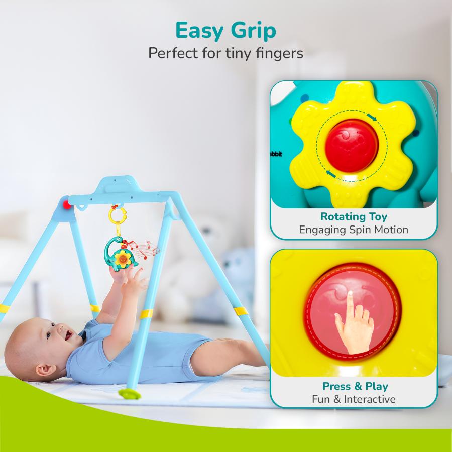 Orapple Dino Tune – Fun & Safe Musical Hanging Toy for Kids - Blue Yellow