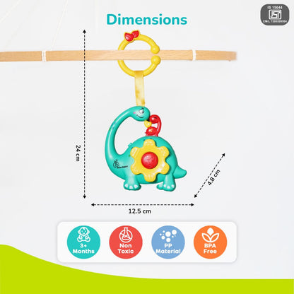 Orapple Dino Tune – Fun & Safe Musical Hanging Toy for Kids - Blue Yellow