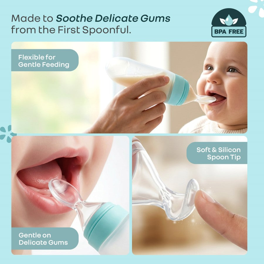 Silicone Feeding Bottle Spoon - Blue