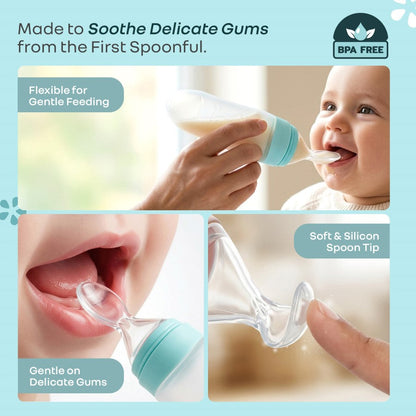 Silicone Feeding Bottle Spoon - Blue