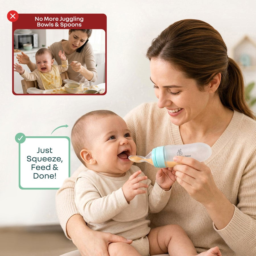 Silicone Feeding Bottle Spoon - Blue