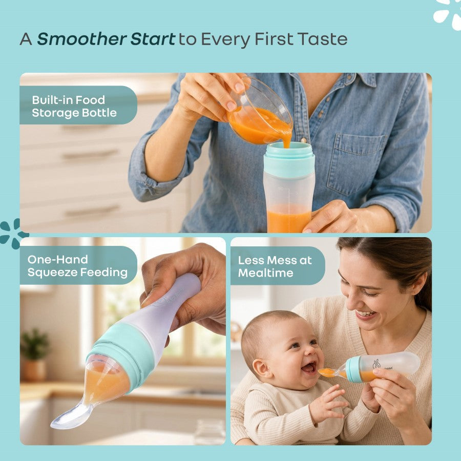 Silicone Feeding Bottle Spoon - Blue