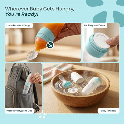 Silicone Feeding Bottle Spoon - Blue