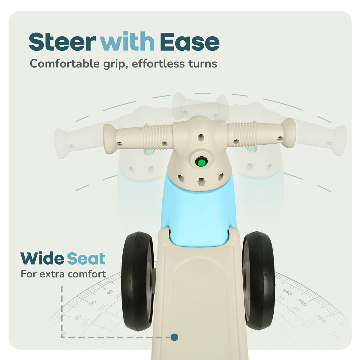 Speedster Glider Baby Ride On Car – Fun Push Ride with Music, LED Lights, Toy Storage & EVA Wheels - Blue
