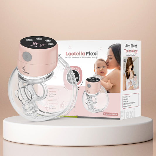 Lactella Flexi Breast Pump - Hands-Free & Rechargeable with 180ml Milk Container - Peach