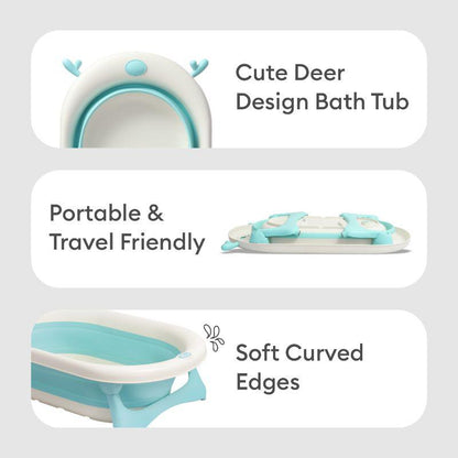 Bubble Double Aqua Baby Bath Tub Compact Fold & Portable - Blue