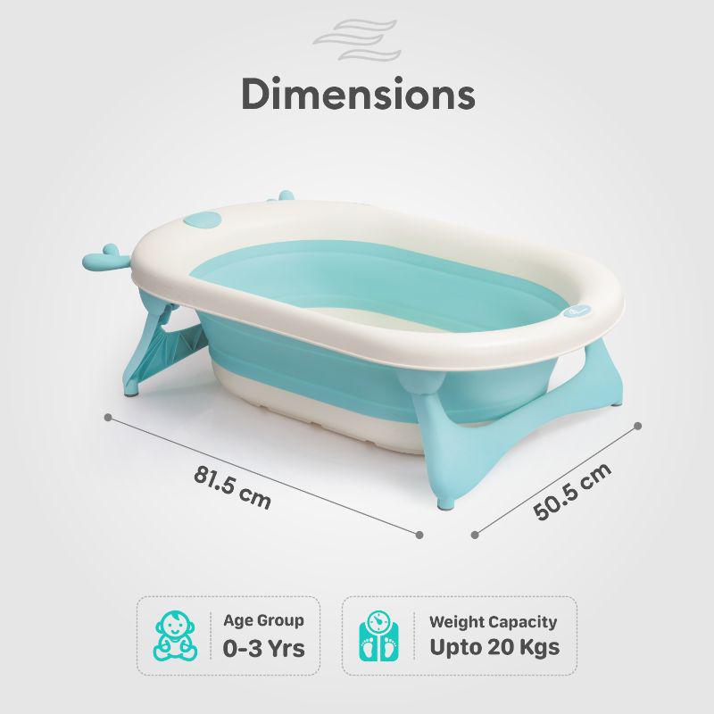 Bubble Double Aqua Baby Bath Tub Compact Fold & Portable - Blue