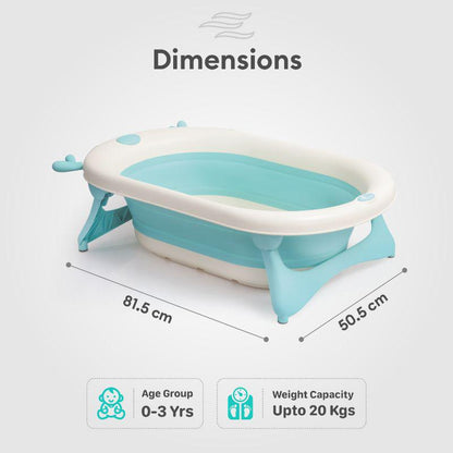 Bubble Double Aqua Baby Bath Tub Compact Fold & Portable - Blue