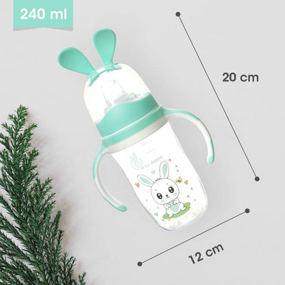 Bunny Baby Spout Sippy Cup 240ML With Soft Silicon Spout for Baby 6 Months+ - Green