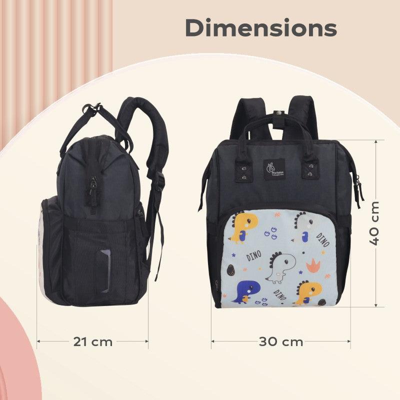 Caramello Dino Diaper Bag For Mother With 11 Pockets - Grey