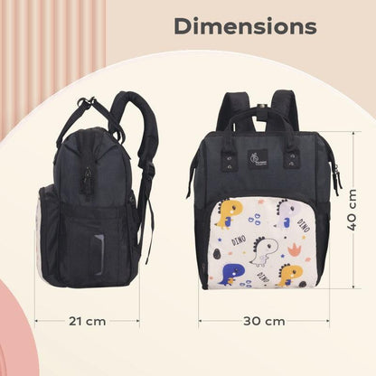 Caramello Dino Diaper Bag For Mother With 11 Pockets - Beige